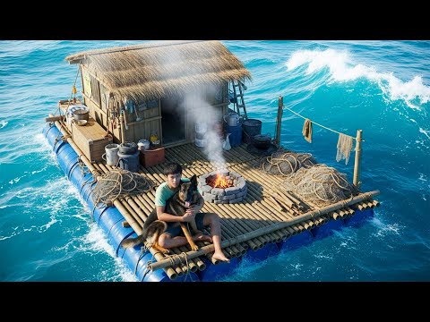 A Man Builds a Floating Shelter and Survives Alone on a Deserted Island | From Beginning to End