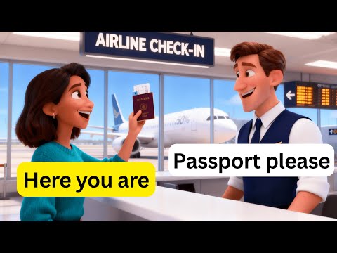 10 Easy English Conversations at The Airport | Real Life Dialogues A1-A2