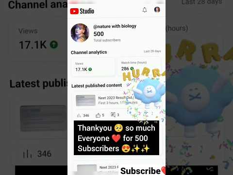 Thankyou everyone #shorts #youtubeshorts #viral #shortsfeed #neet2023 #physicswallah #500subs #reels