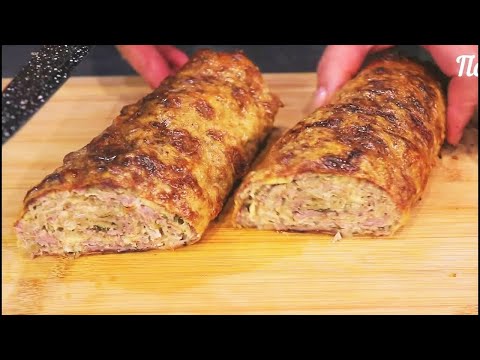 Вкусный РУЛЕТ ИЗ ЛАВАША на скорую руку. ЛАВАШ С ФАРШЕМ и сыром в духовке