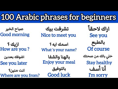 Learn Arabic | 100 Phrases for Your First Conversation: Start Speaking Arabic in USA For free now!