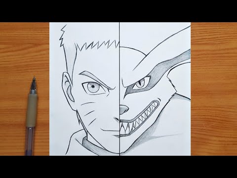 How to draw Naruto and Kurama | Kurama and Naruto step by step | easy tutorial for beginners