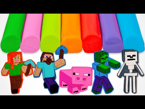 Create Minecraft Characters with Play Doh Molds & Papercraft Village | Fun Videos for Kids