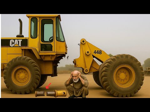 CAT Loader Broken Center Pin Problem Fixed – Expertly Rebuilt by Skilled Pakistani Workers 
