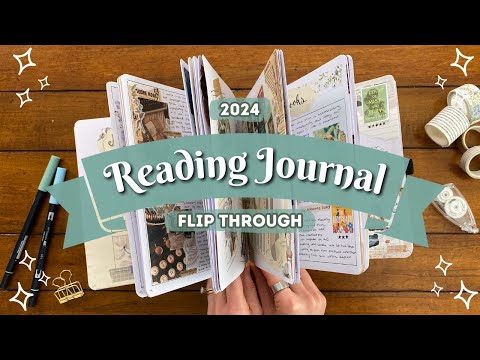 Completed Reading Journal Flip Through📖✨  ALL my 2024 book spreads + stats!