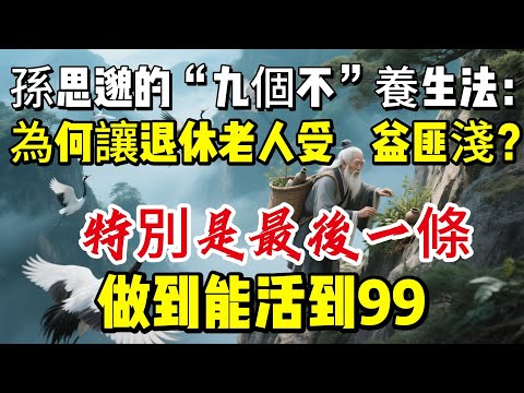 孫思邈的“九個不”養生法：為何讓退休老人受益匪淺？特別是最後一條，做到能活到99|養生|健康人生|老年健康|打坐冥想|道家|佛教 |修心修行|禪悟人生 |南無阿彌陀佛|談佛道安