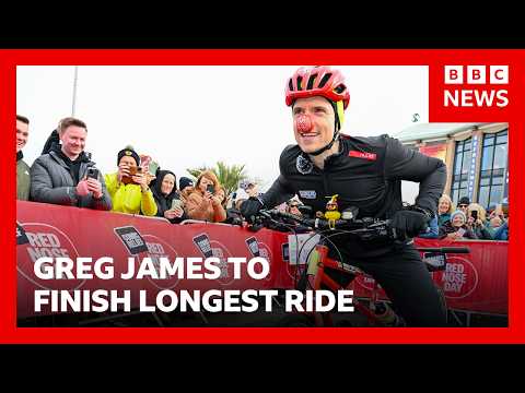LIVE: Radio 1's Greg James to finish longest ride | BBC News