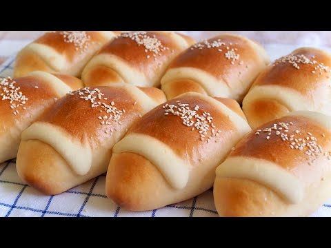 【cc】用3美元的材料做出8個面包，港式茶餐廳最受歡迎的早餐麵包，不用機器，蓬松柔软，餡料足，好吃到每個人都喜歡#雞尾包#cocktailbun#港式雞尾包【阿栗食譜96】