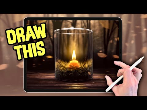 Fall Autumn CANDLE FLAME - Drawing Tutorial in PROCREATE
