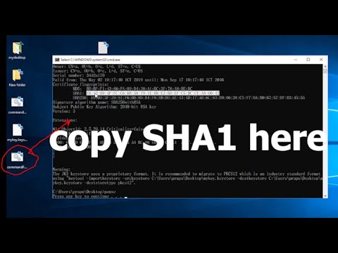 Batch file -  How to create keystore (.keystore/.jks) and get SHA1 for API key
