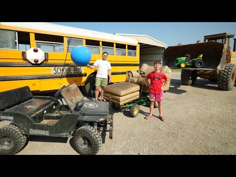 Finding New Trucks and Playing in the Mud Compilation | Tractors for kids