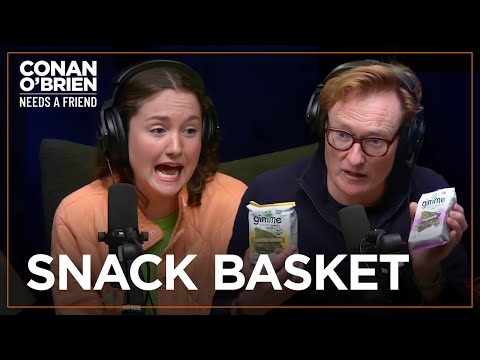 Conan Roasts His Talent Coordinator Over Her Healthy Snack Basket | Conan O'Brien Needs A Friend