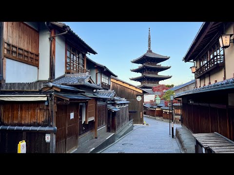 Kyoto Kiyomizu-dera Morning Walk – Chawanzaka, Sannenzaka, Ninenzaka, Yasaka Pagoda 4K