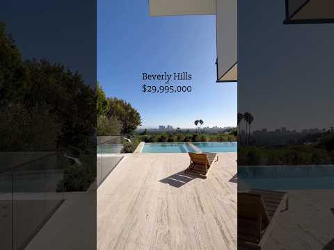 6 Beds • 9 Baths • Paul McClean Trophy Estate with Jetliner Views in Beverly Hills #shorts