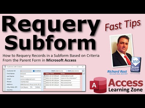 How to Requery Records in a Subform Based on Criteria From the Parent Form in Microsoft Access