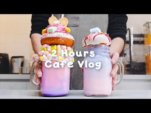 🌻지치고 힘들 땐 음료 ASMR로 힐링해요/주중의 여유로움/2시간 모음🥂2 Hours Vlog/Cafe Vlog/ASMR/Tasty Coffee#417