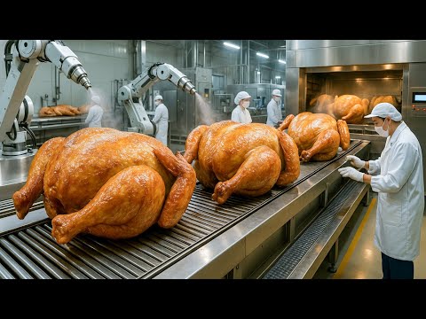 Inside the Costco Rotisserie Chicken Factory(Full Process)| Stunning Fully-Automated Production Line