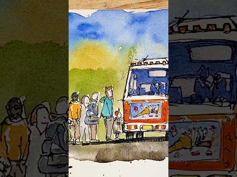 Sunny day in Sheffiled and out local parks. #lineandwash #urbansketching #urbansketch