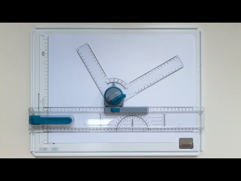 Using the Drawing Board, sliding ruler and drafting head.
