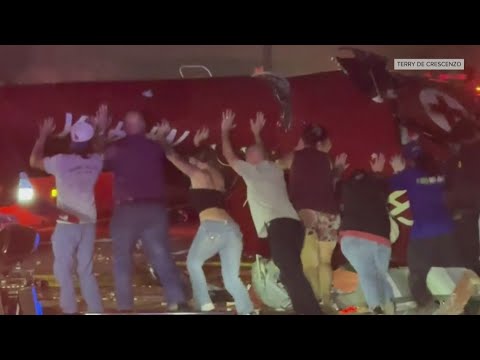 Bystanders lift helicopter to save trapped crew in Sacramento crash