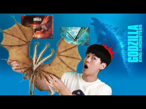 Hiya Toys King Ghidorah Rodan Mothra figure unboxing, Godzilla King of Monsters series