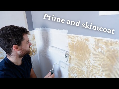 How to skim coat over tile adhesive - Bathroom remodel part 1