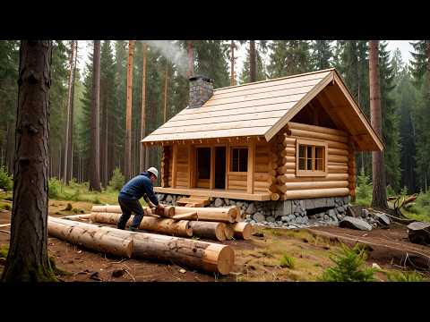 How I Built a Log Cabin From Scratch in the Woods!