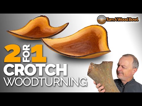 Woodturning Live Edge Bowl – Crotch 2 for 1 Bowls Elm Video