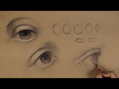 How to draw an eye in frontal view