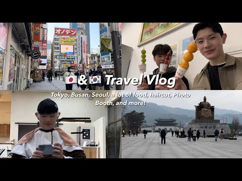 Japan & Korea Travel Vlog🍣💇🏻‍♂️: Restaurant hopping, haircut, photobooth with friends, and more!
