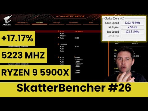 Ryzen 9 5900X Undervolt & Overclock to 5223 MHz With X570S Aorus Master | SkatterBencher #26