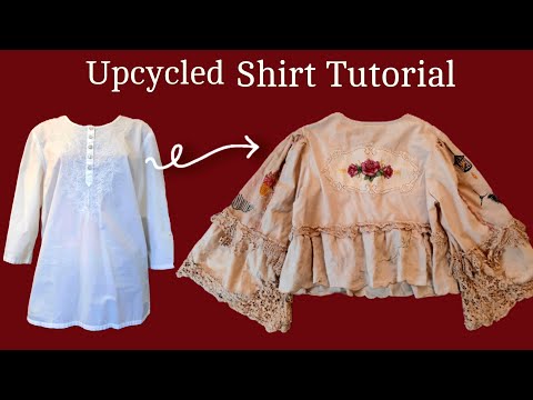How To Create a BEAUTIFUL Romantic Vintage Top From a Plain White Shirt