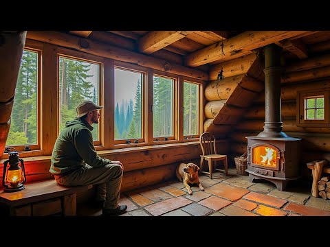 I Built This Cozy Underground Shelter in the Forest – Warm Fire, Loyal Dog, and Peaceful Solitude