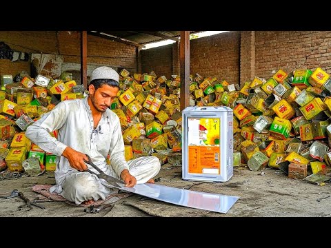 How Oil Tins are Recycled in Factory | Process of Recycling Massive Oil Tin Boxes | Inside Factory
