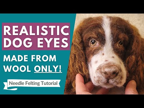 How to make Realistic Needle Felted Dog Eyes (ONLY from wool) - Needle Felted Eyes Tutorial part 1