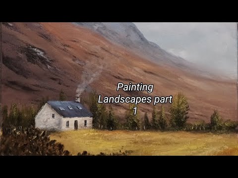How to paint landscape with Oil Paints Part 1.. Easy Oil Painting Tutorials