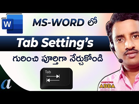 🔥 Most Usefull Concept || 5 Adv " Tab Settings " in Ms-Word Telugu || Computersadda.com
