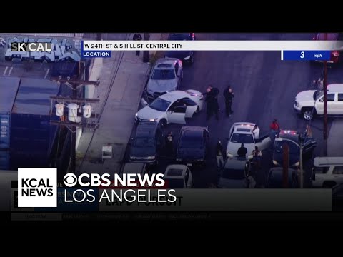 LAPD officers arrest 2 after lengthy pursuit of assault with deadly weapon suspect