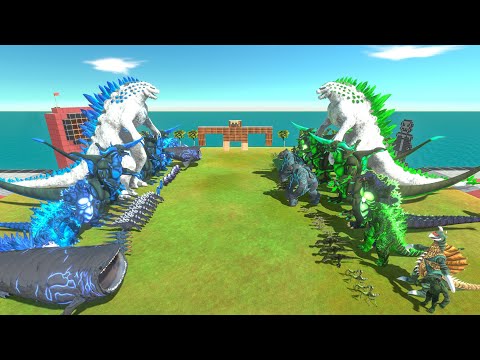 Evolution of Blue Shimo Godzilla VS Green Radiation Itself - Animal Revolt Battle Simulator