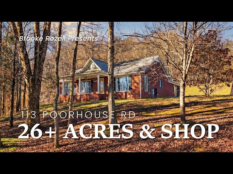 26+ Acres in Taft, TN | Home with Shop, Car Lift & Creek | 113 Poorhouse Rd | Brooke Rozell Capstone