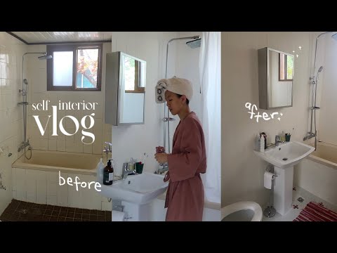 Turn an old, shabby bathroom into a cute, vintage one with mosaic tiles and painting + Bathroom T...