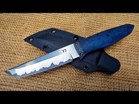 Making a Tanto knife from Wootz steel in stainless steel covers