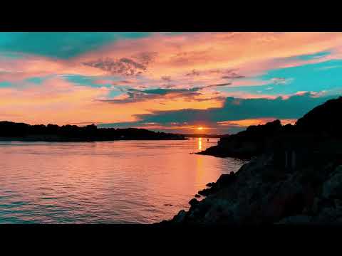 olden Coast 🌅 Ocean Sunset Ambience: Rocky Shore, Cicadas & Gentle Wind | 12 Hours