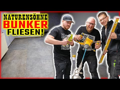 NATURENSÖHNE BUNKER - INSTALL TILES YOURSELF with 80x80cm porcelain stoneware! | Home Build Solution