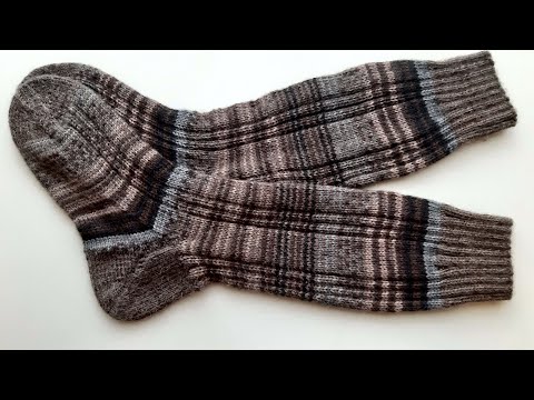 Мужские вязаные носки или гольфы на размер 43 - 45. Толстые и тёплые! Два варианта - принцип один.