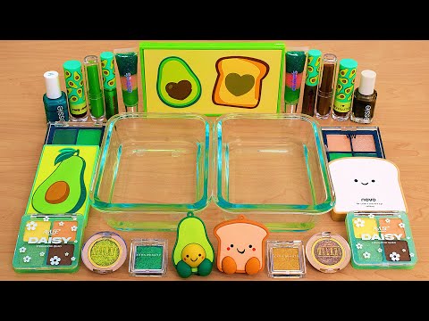 Avocado Toast - Mixing Makeup Eyeshadow Into Slime ASMR