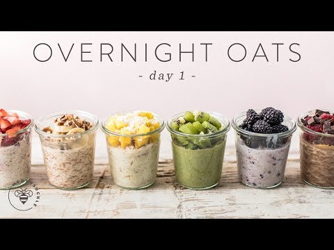 OVERNIGHT OATS 6 Ways | Easy Healthy RAINBOW Breakfasts 🐝 DAY 1 | HONEYSUCKLE