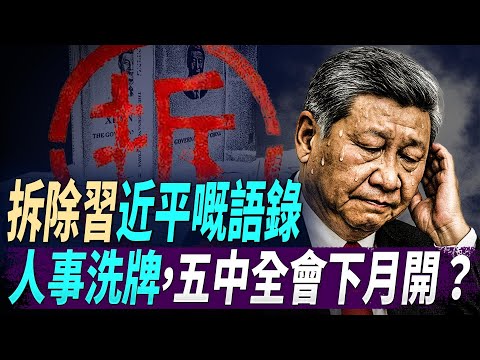 拆除習近平嘅語錄，人事大洗牌，五中全會下月召開？中國經濟指標全面惡化，真正嘅軟肋喺呢度