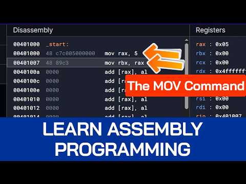 Learn Assembly for Beginners | The MOV Command | x86-64 Architecture | Programming in Machine Code