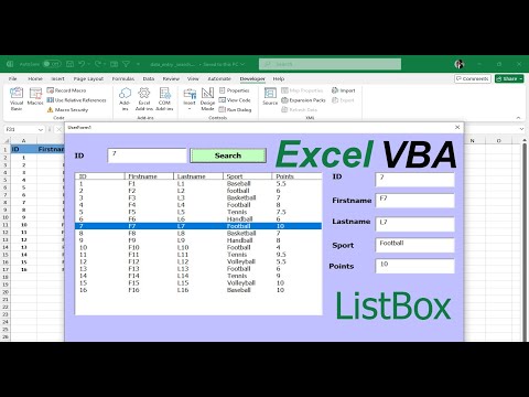 VBA - User Form: Search for data in a ListBox and Select row with  populate values - vba Excel